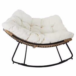 Merida - Fauteuil à Bascule Blanc avec Assise Capitonnée - Vue supplémentaire 4