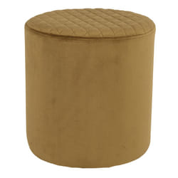 Bubbel - Pouf Rond Ø34cm Velours Coloris Moutarde