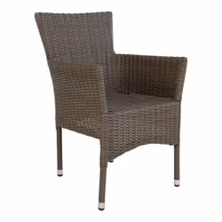 MALIBU - Lot de 2 Fauteuils de Jardin en Rotin Synthétique Gris