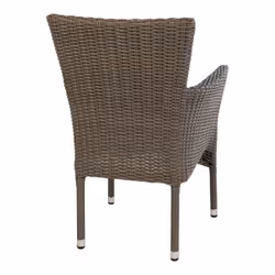 MALIBU - Lot de 2 Fauteuils de Jardin en Rotin Synthétique Gris - Vue supplémentaire 6