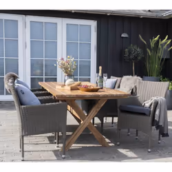 MALIBU - Lot de 2 Fauteuils de Jardin en Rotin Synthétique Gris - Vue supplémentaire 7