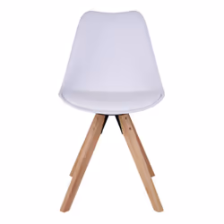 Nibben - Lot de 6 Chaises Blanches et Piétement Hévéa - Blanc - Vue supplémentaire 5