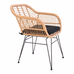 Altobuy - pila - Lot de 6 Fauteuils Rotin Synthétique Naturel et Pieds Acier - Naturel - Vue supplémentaire 5