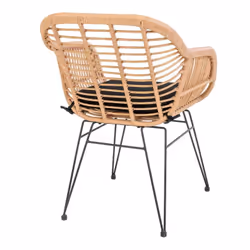 Altobuy - pila - Lot de 6 Fauteuils Rotin Synthétique Naturel et Pieds Acier - Naturel - Vue supplémentaire 6