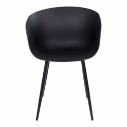 Montana - Lot de 4 Chaises PolyPropylène Noir et Pieds Acier - Noir - Vue supplémentaire 4