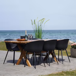 Montana - Lot de 4 Chaises PolyPropylène Noir et Pieds Acier - Noir - Vue supplémentaire 7
