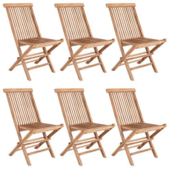 Horizon - Lot de 6 Chaises de Jardin en Teck Massif Naturel - Naturel