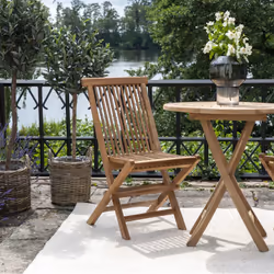 Horizon - Lot de 6 Chaises de Jardin en Teck Massif Naturel - Naturel - Vue supplémentaire 4