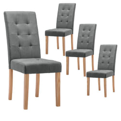 Boston - Lot de 4 Chaises Grises Capitonnées - Gris