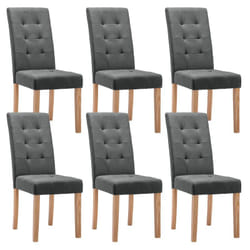 Boston - Lot de 6 Chaises Gris Foncé Capitonnées - Gris