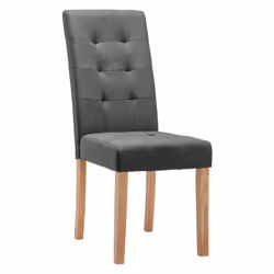 Boston - Lot de 6 Chaises Gris Foncé Capitonnées - Gris