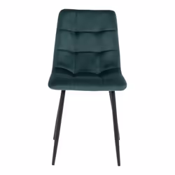 STRIB - Lot de 2 Chaises Velours Vert Foncé et Piétement Acier - Vue supplémentaire 4