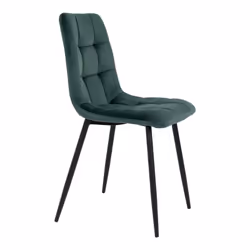 STRIB - Lot de 2 Chaises Velours Vert Foncé et Piétement Acier - Vue supplémentaire 5