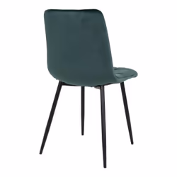 STRIB - Lot de 2 Chaises Velours Vert Foncé et Piétement Acier - Vue supplémentaire 6