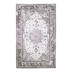 COLABA - Tapis Blanc 200x300cm avec Motifs Noir