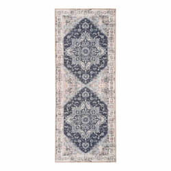 COLABA - Tapis de Couloir 80x200cm avec Motifs Bleu