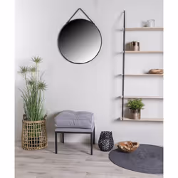 TAPIA - Etagère Murale 5 Niveaux Bois et Acier Noir