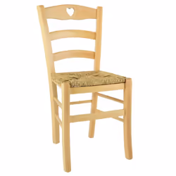 Naples - Lot de 4 Chaises Naturelles et Assises en Paille - Naturel