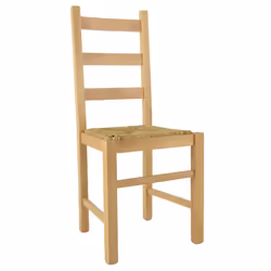 Orta - Lot de 4 Chaises Naturelles et Assises en Paille - Naturel