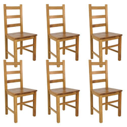 Altobuy - orta - Lot de 6 Chaises Teinté Chêne et Assises en Bois