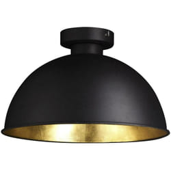 Altobuy - locka - Plafonnier Métal Noir Mat et Doré - Noir