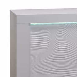 DAYTON WHITE - Buffet 4 Portes Laqué Blanc à Relief et Leds - Vue supplémentaire 6