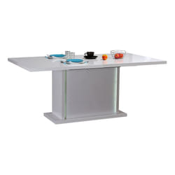 Dayton white - Table Allongeable 180-225cm Laquée Blanche et Leds - Blanc