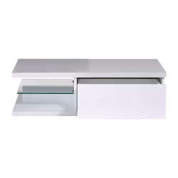 Dayton white - Table Basse 1 Tiroir Laquée Blanche à Relief - Vue supplémentaire 3