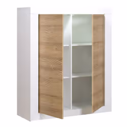 Altobuy - dayton oak - Meuble de Rangement 2 Portes Effet Chêne et Leds - Marron clair