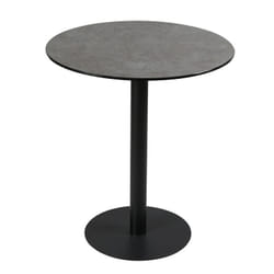 Sada - Table Haute Aspect Céramique Pied Central Anthracite - Gris