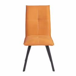 Bispo - Lot de 2 Chaises Tissu Coloris Orange