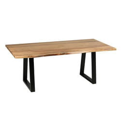Bowna - Table 200cm en Acacia Massif et Métal Noir