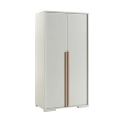 Nash white - Armoire 2 Portes Blanche et Bois - Blanc