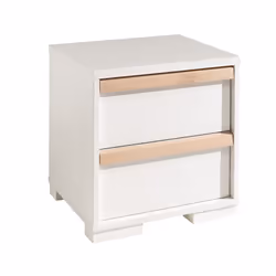 Altobuy 3663738040846, Table de chevet, Blanc, 2 tiroir(s), Tableau à particules, 480 mm, 400 mm