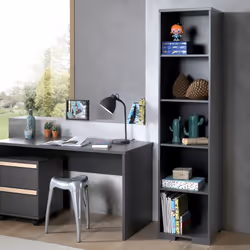Altobuy - nash dark - Bibliothèque 5 Niveaux Anthracite