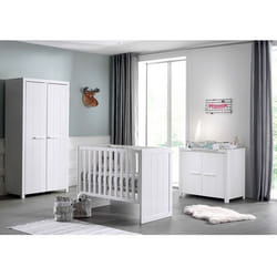 GASTON - Pack Lit Bébé 60x120cm + Commode + Armoire 2P