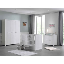 GASTON - Pack Lit Bébé 60x120cm + Commode + Armoire 3P