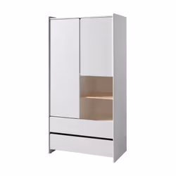 Altobuy BODHI WHITE, Armoire, 2 portes(s), 2 tiroir(s), Adultes, Belgique, 900 mm