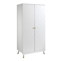Tiny white - Armoire 2 Portes Blanche Motif Graphique - Blanc