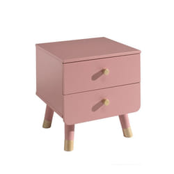 Altobuy 3663738043366 Table de nuit et table de chevet 2 tiroir(s) Rose