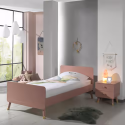 Altobuy 3663738043366 Table de nuit et table de chevet 2 tiroir(s) Rose