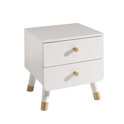 Altobuy 3663738043373 Table de nuit et table de chevet 2 tiroir(s) Blanc