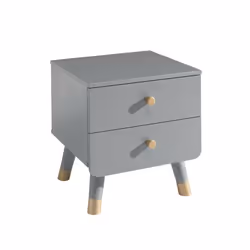 Altobuy 3663738043380, Table de chevet, Gris, 2 tiroir(s), Panneaux MDF, 430 mm, 400 mm