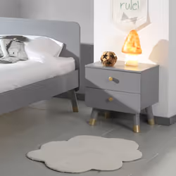 Altobuy 3663738043380 Table de nuit et table de chevet 2 tiroir(s) Gris