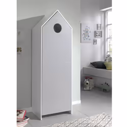 Havre - Armoire Cabane de Plage Grise 1 Porte - Gris - Vue supplémentaire 5