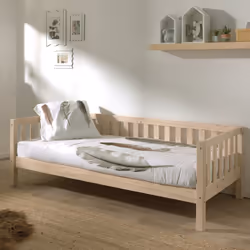 Yax - Lit Banquette 90x200cm en Pin Naturel - Naturel