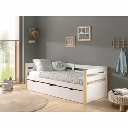 OLAF - Tiroir pour Lit 90x200cm Bois Laqué Blanc