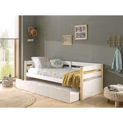OLAF - Tiroir pour Lit 90x200cm Bois Laqué Blanc