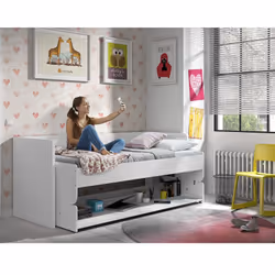 Altobuy - ryder - Lit 90x200cm Blanc Convertible en Bureau - Blanc