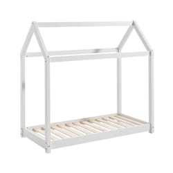 Pega - Lit Cabane 70x140cm en Pin Laqué Blanc